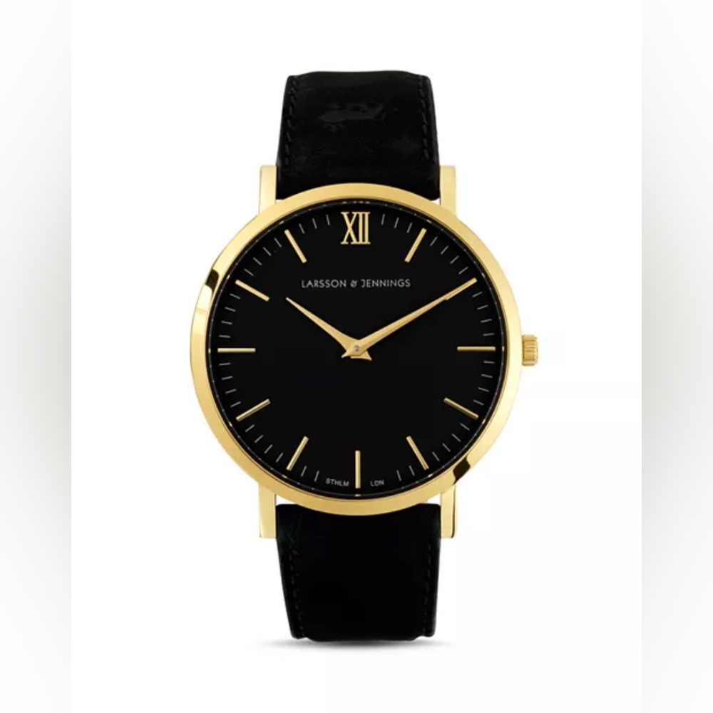 Larsson & JenningsLugano Watch, 40mm Gold Black Leather